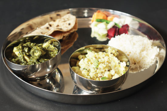 Palak Paneer thali